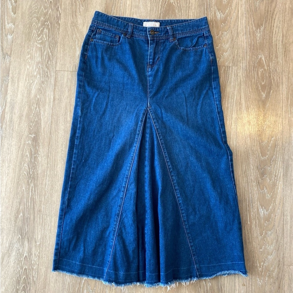 Dark denim maxi skirt